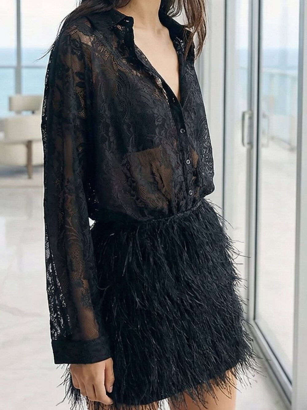 NWT $198 Anthropologie Maeve Fringe Twofer Mini Shirt Dress S